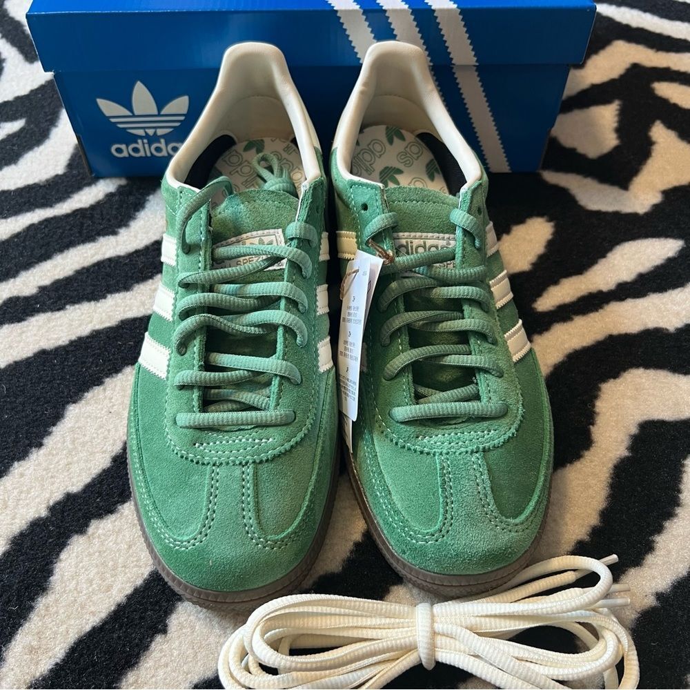 NWT Adidas Handball Spezial Sneakers Preloved Green Cream White Sz Men 6/Women 7 - Picture 10 of 15